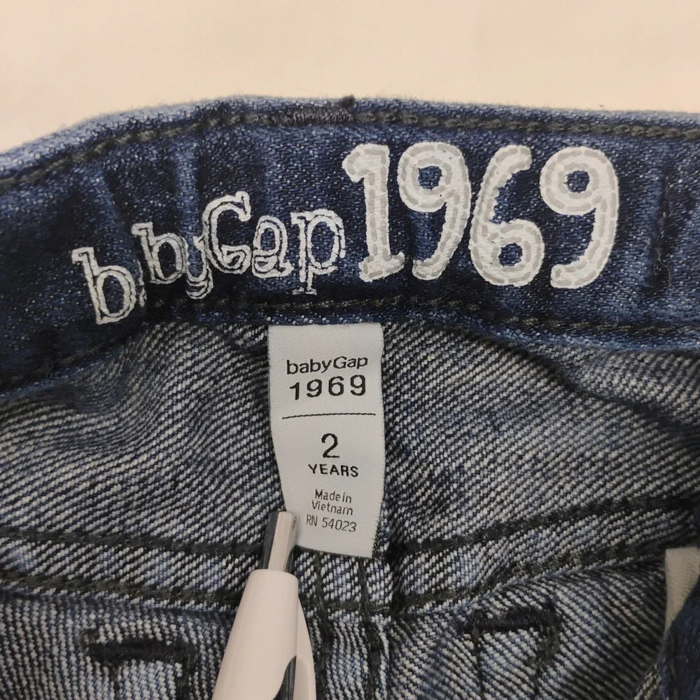 Baby Gap 1969 2 Years Favorite Flare Dark Denim Blue Jeans Adjustable Sides 2T